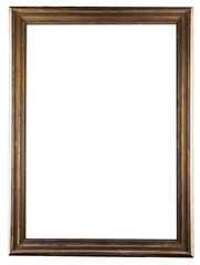 wooden decorative frame for painting isolated on white 