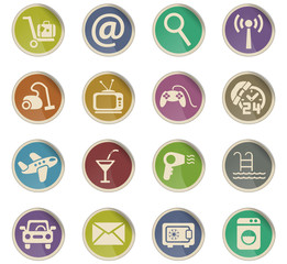 hotel service icon set