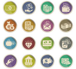 hand and money icon set