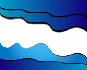 Blue paper background overlap dimension vector illustration message board for text and message design modern website
