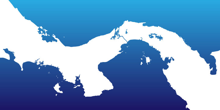 Karte von Panama - Blau/Weiß