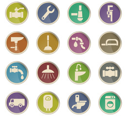 plumbing service icon set