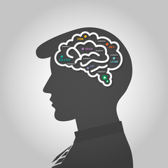 Infographics vector brain design