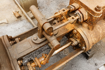 Industrial pipe valves Control system in the old steel mill