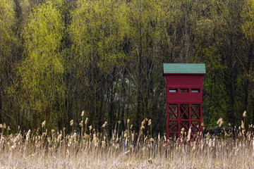 Wooden hunters high seat hunters tower