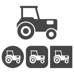 Tractor icons set - vector icon