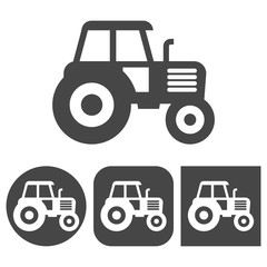 Tractor icons set - vector icon