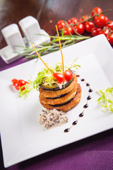 potato pancakes in restaurant