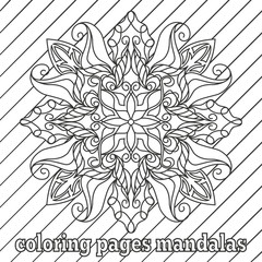 Coloring Books for adults and older children. patterns, coloring flowers, mandala. Islamic, Arabic, Indian. Black and white. Vintage pattern abstract decorative ornament. Royal vector design element.