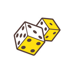 Dice game logo. Casino logotype. Vector icon 