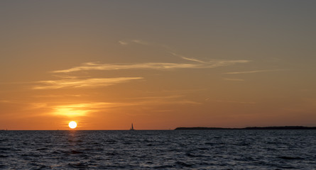 Beautiful sunset in Key Largo, Florida keys, USA.
