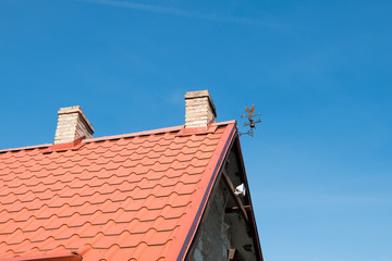Two chimneys on the roof