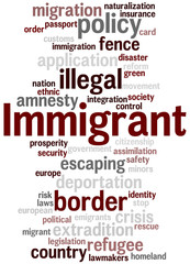Fototapeta premium Immigrant, word cloud concept 4