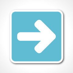 arrow blue flat design vector web icon