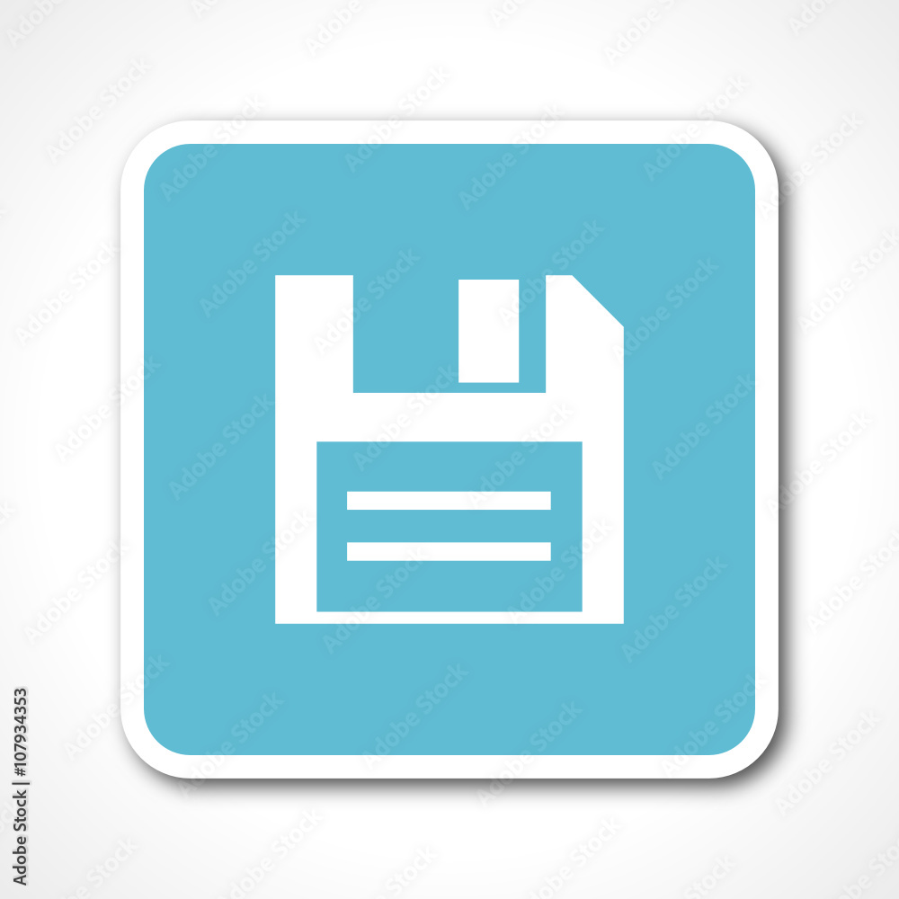 Poster floppy blue flat design vector web icon