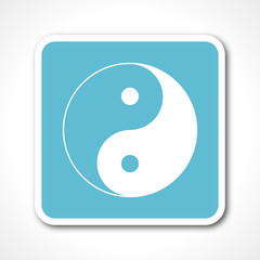 ying yang blue flat design vector web icon 