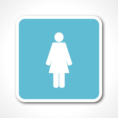  blue flat design women gender vector web icon 