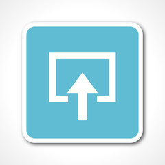 login blue flat design vector web icon 