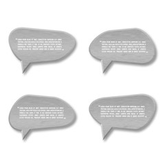 Metal plate speech bubble icon for text quote.