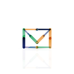 Vector email business symbol, or at sign logo. Linear minimalistic flat icon design