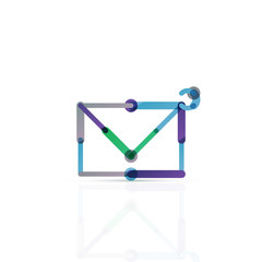 Vector email business symbol, or at sign logo. Linear minimalistic flat icon design