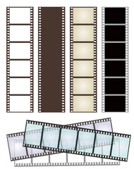 set of various types of film strips on white for Your design