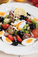 Salad Nicoise with eggs and tuna