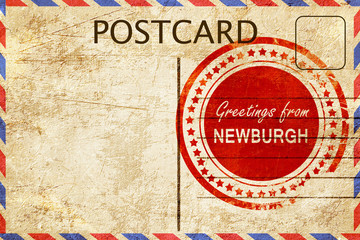 newburgh stamp on a vintage, old postcard