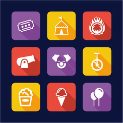 Circus Icons Flat Design