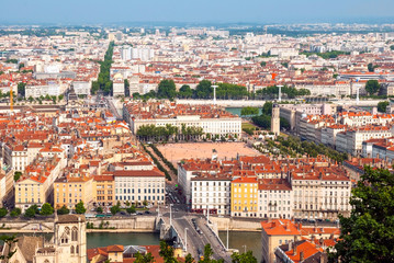 Cityscape of Lyon, France