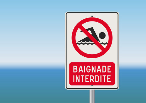 Panneau Baignade interdite