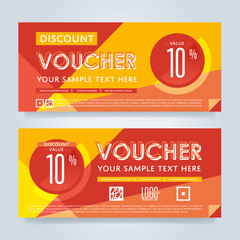 Gift discount voucher template, vector layout. Special offer coupon. Business voucher layout.