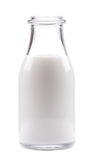 Photo of a Bottle of milk. White background studio shot