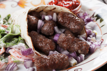 Cevapcici, bosnian minced meat kebab