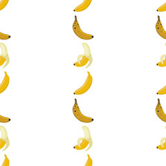 Obraz na płótnie Canvas Seamless pattern background of yellow bananas.