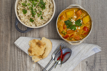 Vegetable curry meal