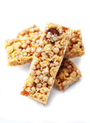 Granola bars isolated on white