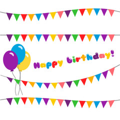 Obraz premium Set happy birthday. garland 