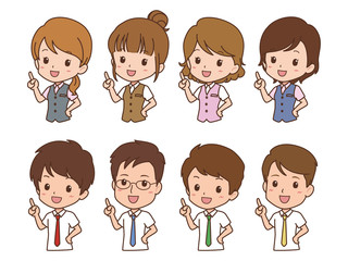 ビジネス　指差し　複数