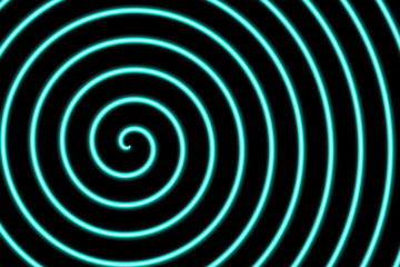 Illustration of a neon blue spiral