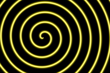 Naklejka premium Illustration of a black background with a yellow spiral