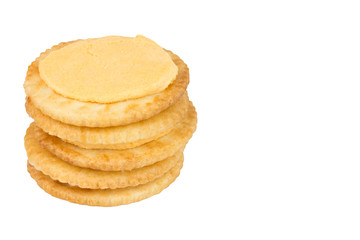 Cracker cream cheese isolated on white background.