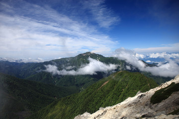 Obraz na płótnie Canvas 甲斐駒ケ岳から観る仙丈ヶ岳
