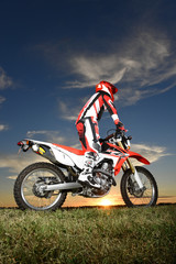 Man on Motocross Motorcycle