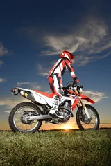 Fotobehang Man on Motocross Motorcycle © R. Gino Santa Maria