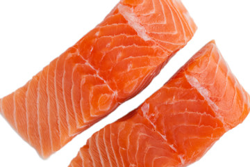 Slices of the fresh salmon