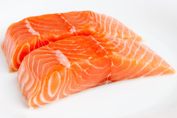 Slices of the fresh salmon