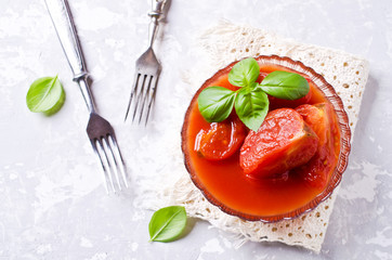 Homemade canned tomatoes