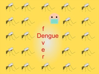 Background with mosquitoes that transfer dengue fever 