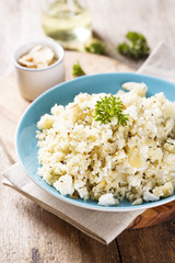 Couscous salad with feta cheese and hemp seeds